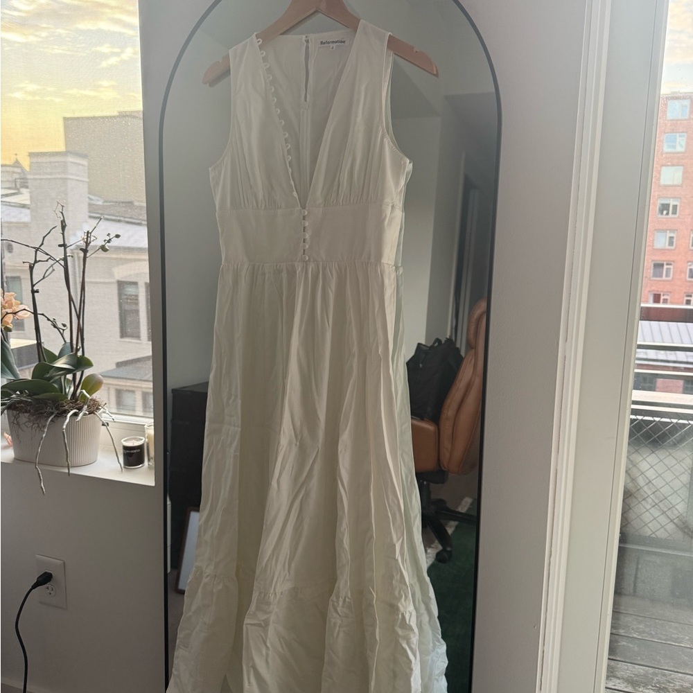 Reformation Jovi Midi Dress in White Size 8